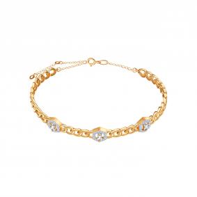 Золотой браслет Karatov Т142101069 с фианитом Т142101069 фото