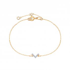 Золотой браслет Karatov Т142101121 с фианитом Т142101121 фото