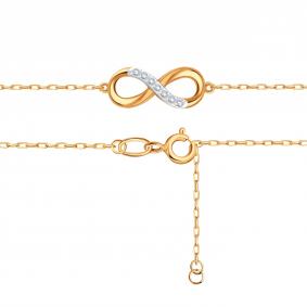 Золотой браслет Karatov Т142101184 с фианитом Т142101184 фото