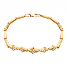 Золотой браслет Karatov Т142101213 с фианитом Т142101213 фото