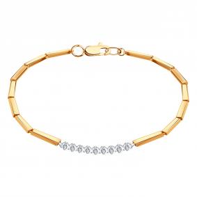 Золотой браслет Karatov Т142101214 с фианитом Т142101214 фото