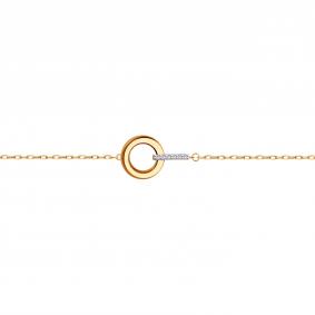 Золотой браслет Karatov Т142101390 с фианитом Т142101390 фото