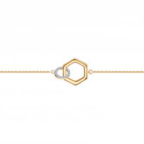 Золотой браслет Karatov Т142101392 с фианитом Т142101392 фото