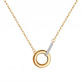 Золотое колье Karatov Т142112111 с фианитом Т142112111 фото