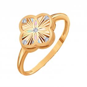 Золотое кольцо Karatov Т14261И038 с фианитом Т14261И038 фото