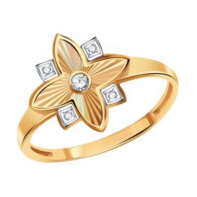 Золотое кольцо Karatov Т14261И040 с фианитом Т14261И040 фото