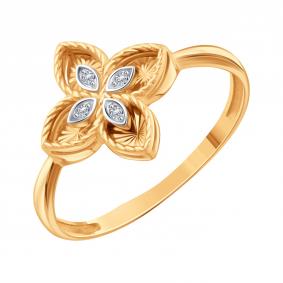 Золотое кольцо Karatov Т14261И220 с фианитом Т14261И220 фото