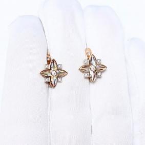 Золотые серьги Karatov Т14262Е384 с фианитом Т14262Е384 фото