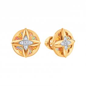 Золотые серьги Karatov Т14262Е589 с фианитом Т14262Е589 фото