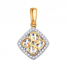 Золотая подвеска Karatov Т142636265 с фианитом Т142636265 фото