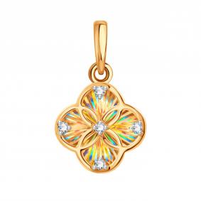 Золотая подвеска Karatov Т142636371 с фианитом Т142636371 фото