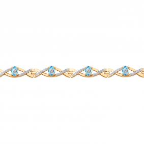 Золотой браслет Karatov Т143101436 с топазом и фианитом Т143101436 фото