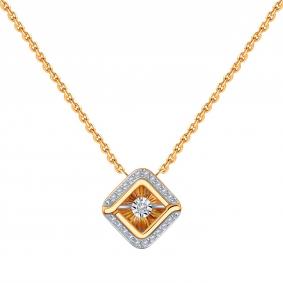 Золотое колье Karatov с танцующим бриллиантом Т145112182 Т145112182 фото