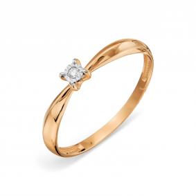 Золотое кольцо Karatov Т14561А769 с бриллиантом Т14561А769 фото