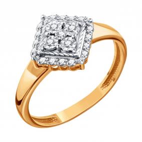 Золотое кольцо Karatov Т14561Д720 с бриллиантом Т14561Д720 фото