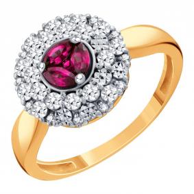 Золотое кольцо Karatov Т14561Д808-01-01 с бриллиантом и рубином Т14561Д808-01-01 фото