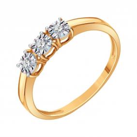 Золотое кольцо Karatov Т14561Д966 с бриллиантом Т14561Д966 фото