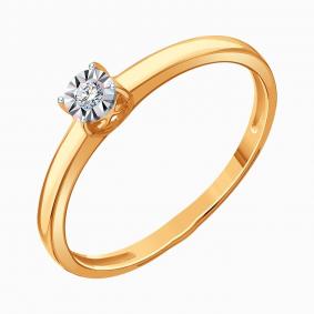 Золотое кольцо Karatov Т14561Д967 с бриллиантом Т14561Д967 фото