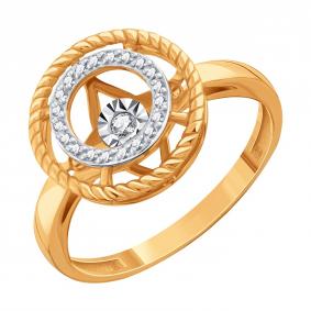 Золотое кольцо Karatov Т14561Д997 с бриллиантом Т14561Д997 фото