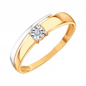 Золотое кольцо Karatov Т14561И007 с бриллиантом Т14561И007 фото
