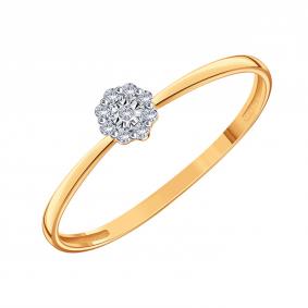 Золотое кольцо Karatov Т14561И062 с бриллиантом Т14561И062 фото