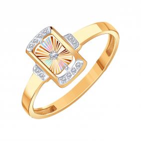 Золотое кольцо Karatov Т14561И085 с бриллиантом Т14561И085 фото