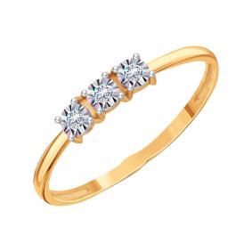 Золотое кольцо Karatov Т14561И164 с бриллиантом Т14561И164 фото