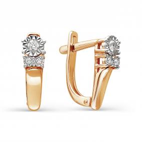 Золотые серьги Karatov Т145624192 с бриллиантом Т145624192 фото