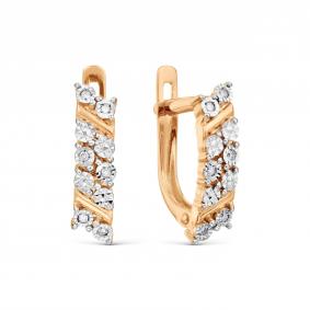 Золотые серьги Karatov Т145629839 с бриллиантом Т145629839 фото