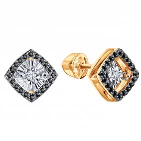 Золотые серьги Karatov с танцующим бриллиантом Т14562В399-01 Т14562В399-01 фото