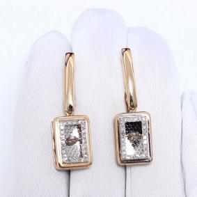 Золотые серьги Karatov с танцующим бриллиантом Т14562Г994 Т14562Г994 фото