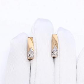 Золотые серьги Karatov Т14562Е198 с бриллиантом Т14562Е198 фото