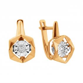 Золотые серьги Karatov с танцующим бриллиантом Т14562Е371 Т14562Е371 фото