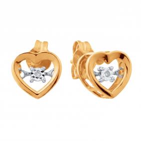 Золотые серьги Karatov с танцующим бриллиантом Т14562Е615 Т14562Е615 фото