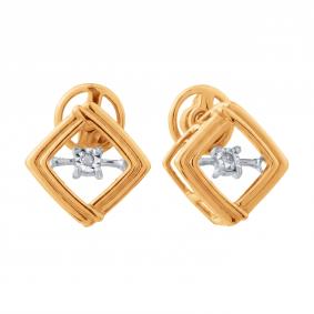 Золотые серьги Karatov с танцующим бриллиантом Т14562Е616 Т14562Е616 фото