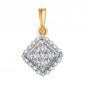 Золотая подвеска Karatov Т145636264 с бриллиантом Т145636264 фото