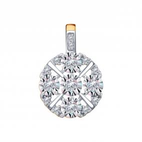 Золотая подвеска Karatov Т145636346 с бриллиантом Т145636346 фото