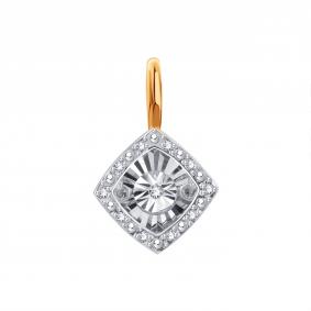 Золотая подвеска Karatov с танцующим бриллиантом Т145636358 Т145636358 фото