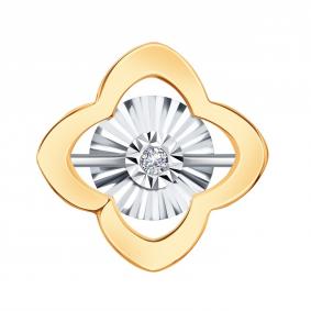 Золотая подвеска Karatov Т145636386 с бриллиантом Т145636386 фото