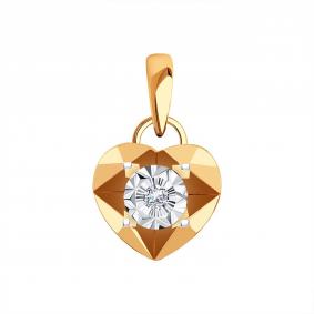 Золотая подвеска Karatov Т145636393 с бриллиантом Т145636393 фото