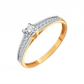 Золотое кольцо Karatov Т14601А945 с бриллиантом Т14601А945 фото