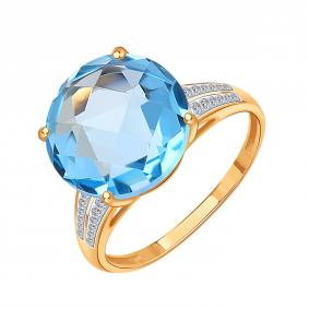 Золотое кольцо Karatov Т14601Б485-01 с топазом и бриллиантом Т14601Б485-01 фото