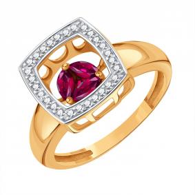 Золотое кольцо Karatov с танцующим рубином и бриллиантом Т14601Б964-01 Т14601Б964-01 фото