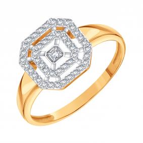 Золотое кольцо Karatov Т14601Д047 с бриллиантом Т14601Д047 фото