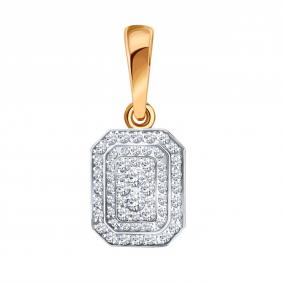 Золотая подвеска Karatov Т146035796 с бриллиантом Т146035796 фото