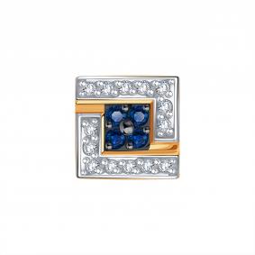 Золотая подвеска Karatov Т146035931 с бриллиантом и сапфиром Т146035931 фото