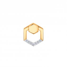 Золотая подвеска Karatov Т146036038 с бриллиантом Т146036038 фото