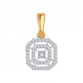 Золотая подвеска Karatov Т146036116 с бриллиантом Т146036116 фото