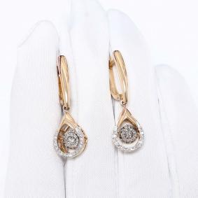 Золотые серьги Karatov с танцующим бриллиантом Т14662Г167 Т14662Г167 фото