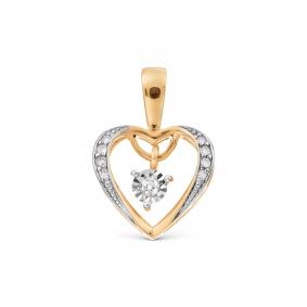 Золотая подвеска Karatov Т146635162 с бриллиантом Т146635162 фото